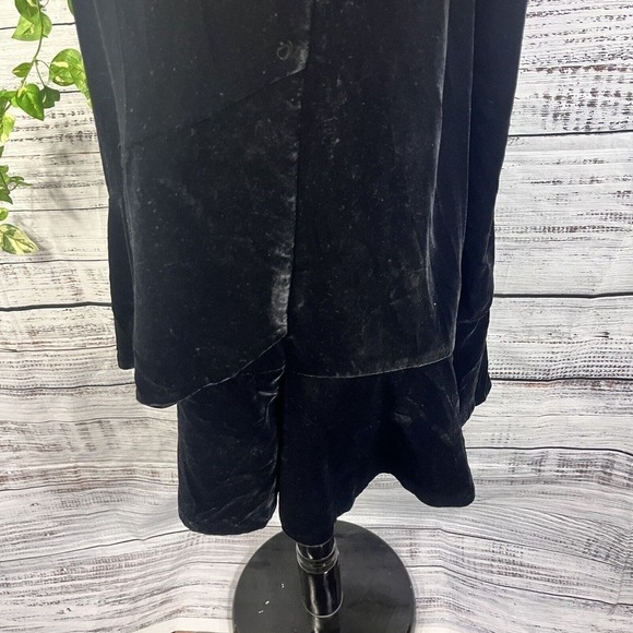 RSVP Talbots Skirt Plus 14W Black Velveteen Knee A Line Ruffle Modest Wedding - Picture 10 of 15